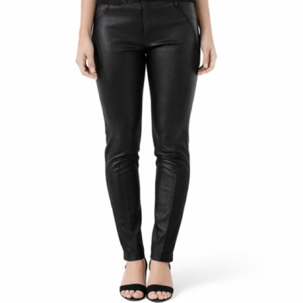 Donna Karan Collection Vintage Leather Panel Pants Size 6